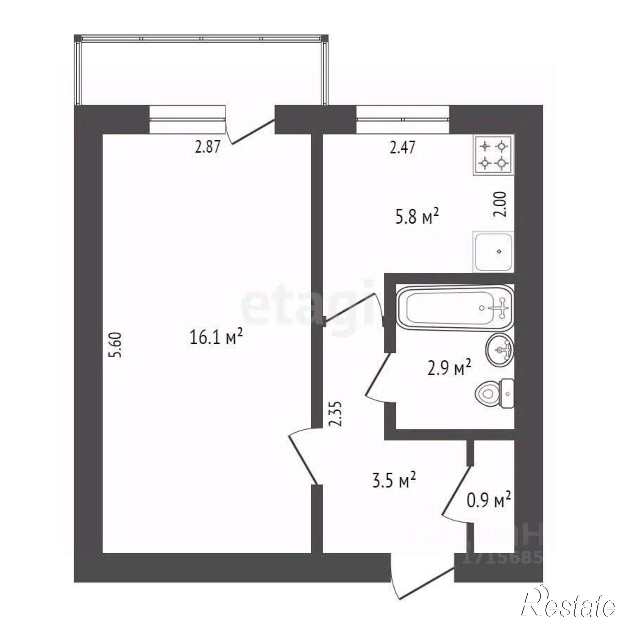 Купить квартиру за 650 000 рублей на Молодёжная улица, 12