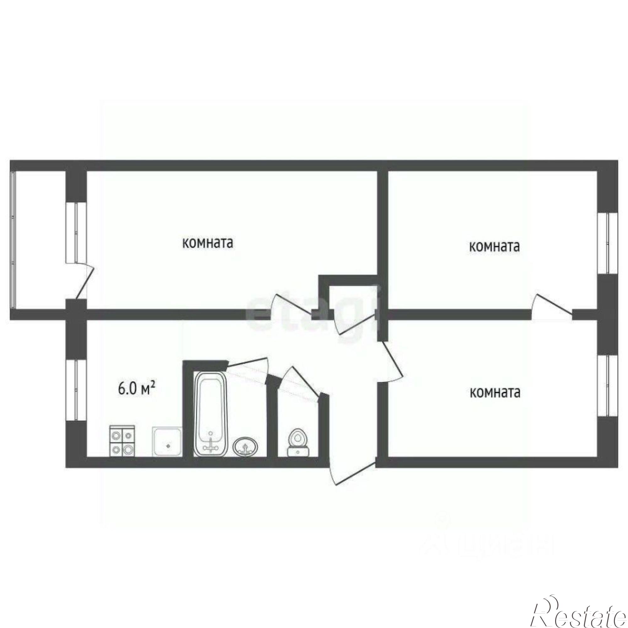 Купить квартиру за 3 100 000 рублей на улица Космонавтов, 4