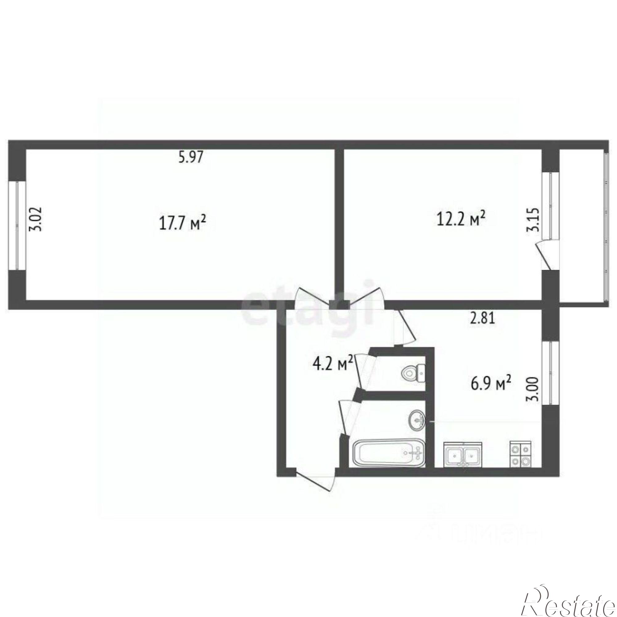 Купить квартиру за 830 000 рублей на Советско-Гаванский район