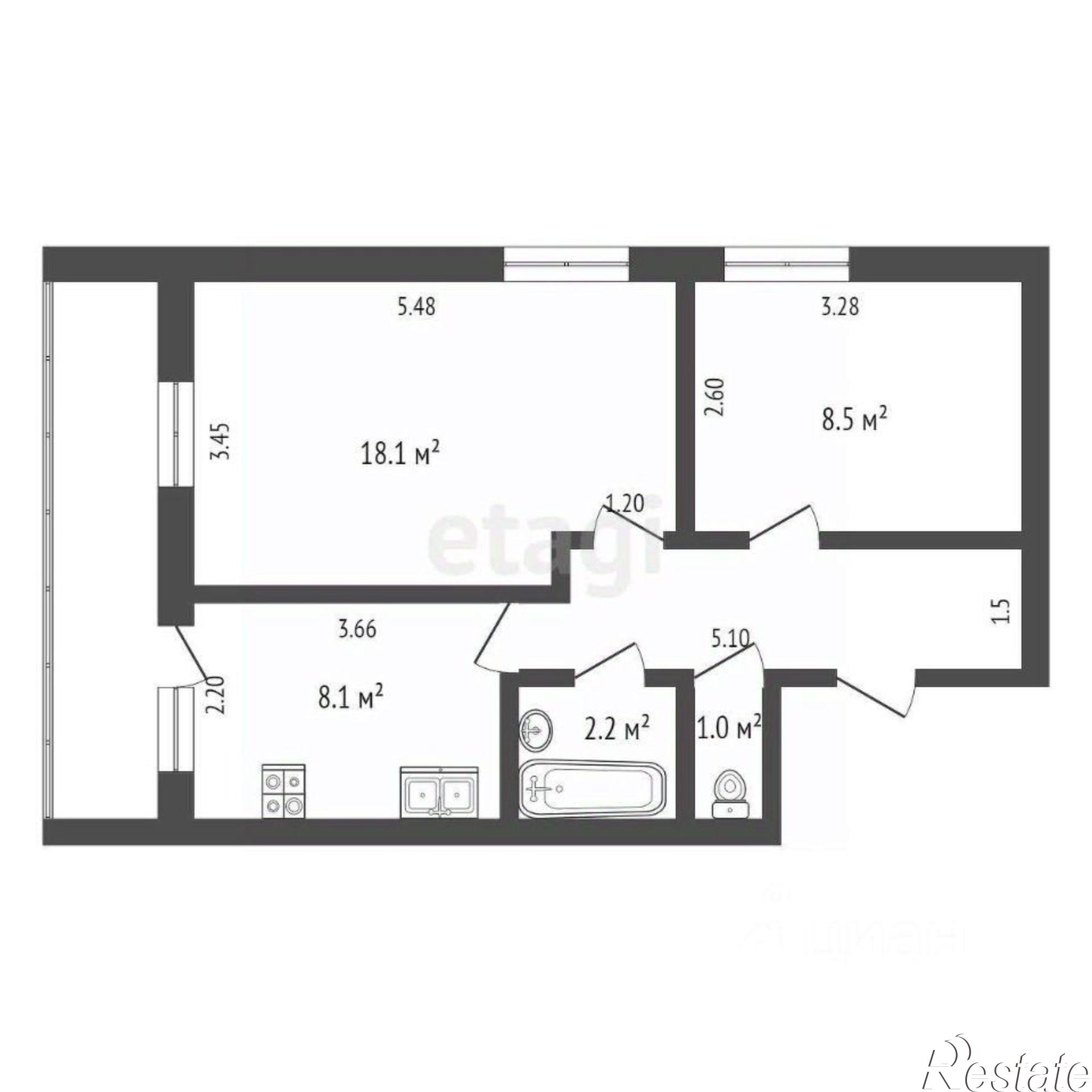 Купить квартиру за 5 100 000 рублей на улица Геологов, 15