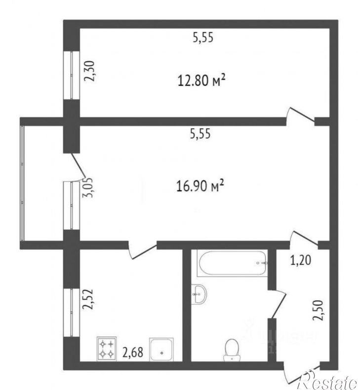 2-комн квартира проспект Мира, 22,  д. 22
