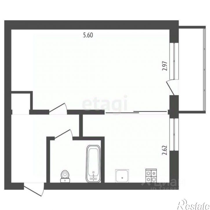 1-комн квартира улица Гончарова, 2,  д. 2