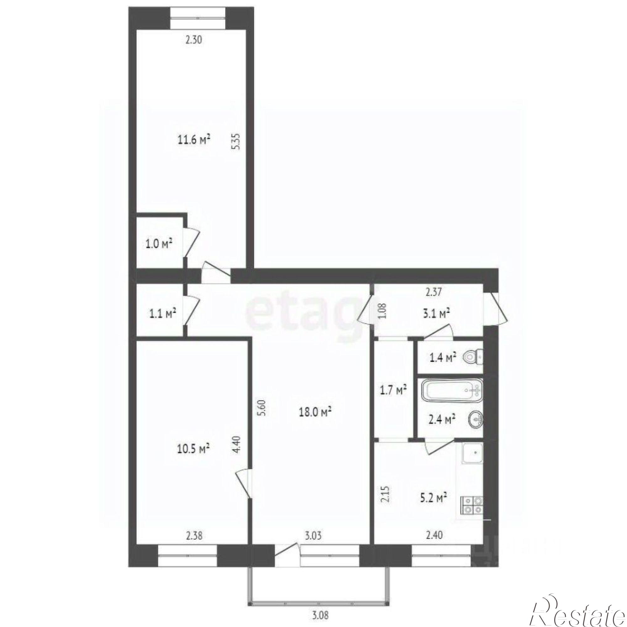 Купить квартиру за 1 500 000 рублей на Комсомольский проспект, 9