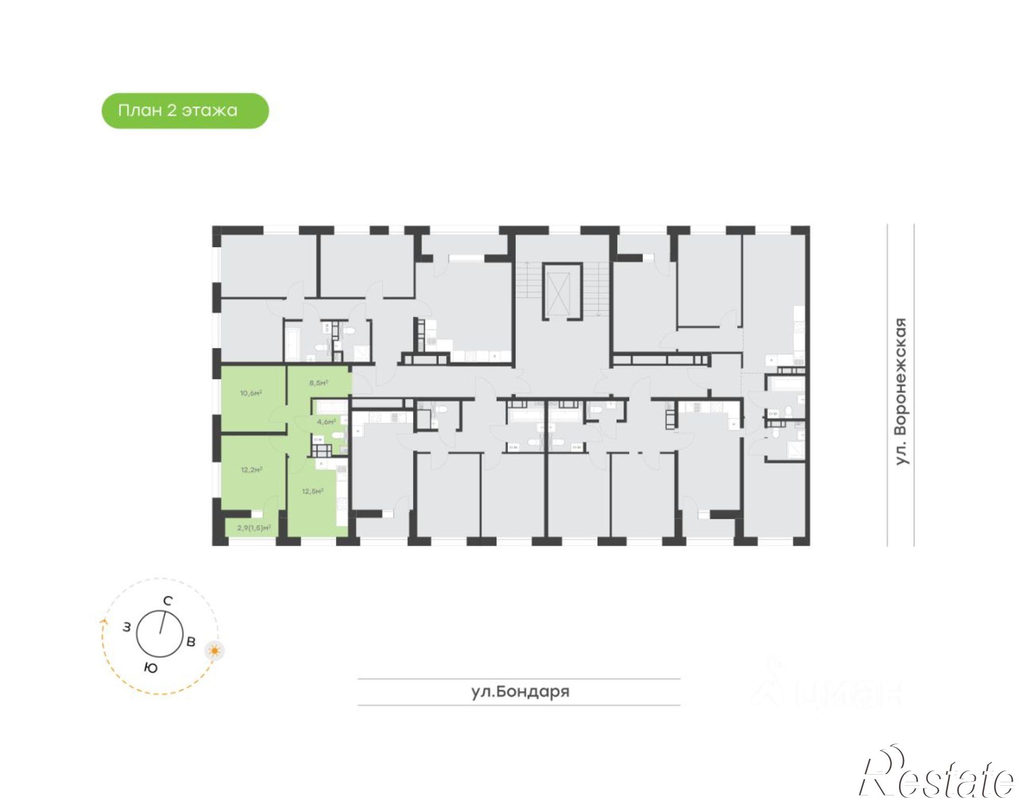 Купить квартиру за 7 677 800 рублей на Воронежская улица
