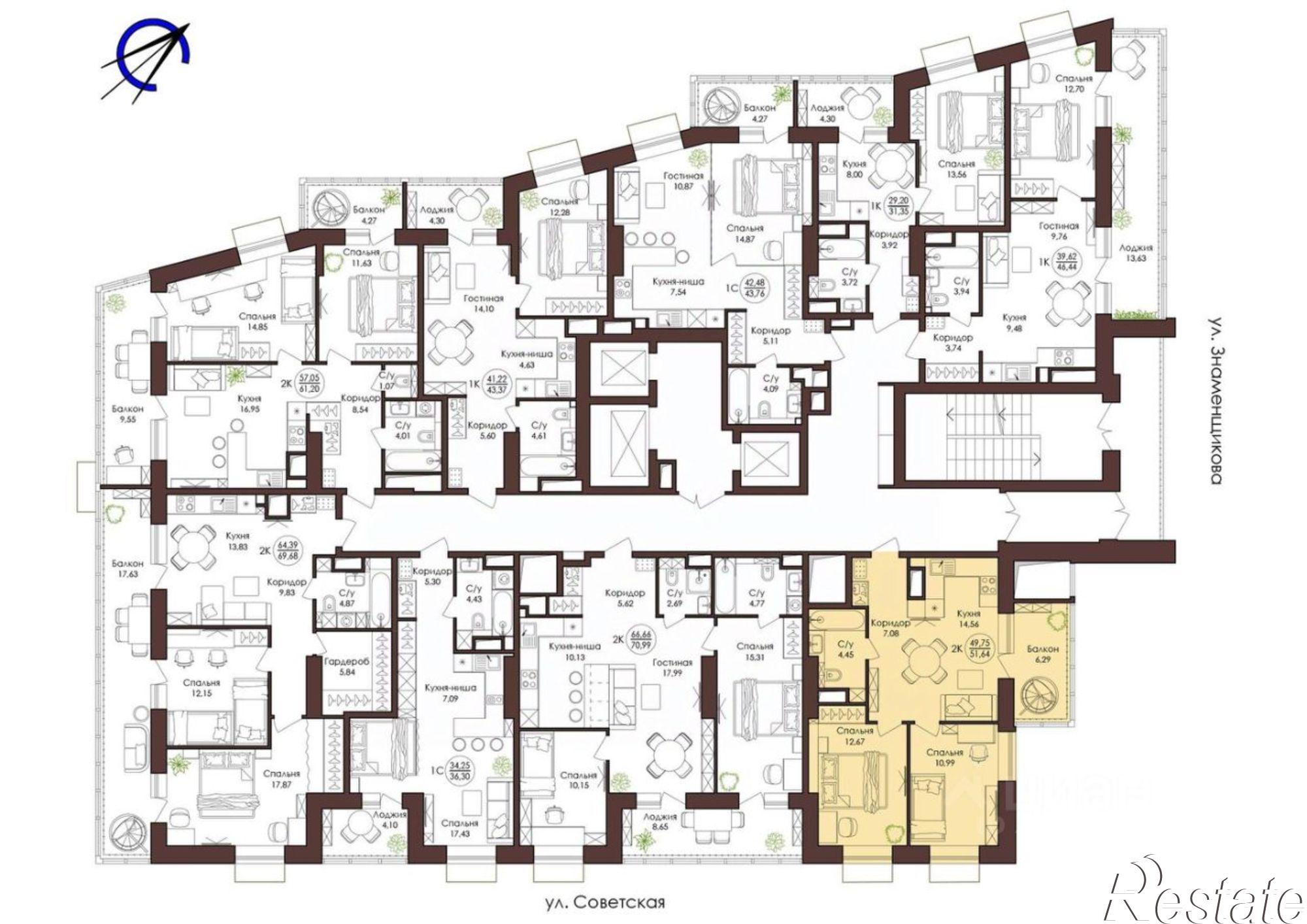 Купить квартиру за 10 131 000 рублей на Советская улица, 33