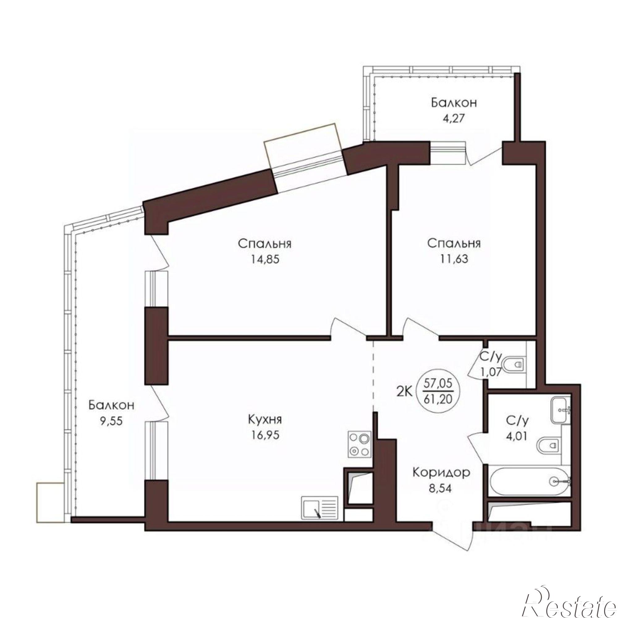 Купить квартиру за 11 732 400 рублей на Советская улица, 33