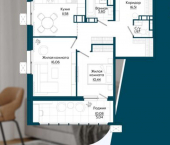 2-комн, 65 кв м, этаж 10/19 переулок Смены, 1 к1