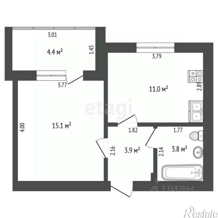 1-комн квартира